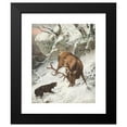 thumbnail image 2 of Carl Friedrich Deiker 15x18 Black Modern Framed Museum Art Print Titled - Hound Catching a Royal Stag (1889), 2 of 5