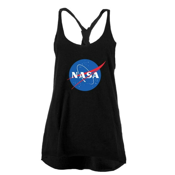 NASA Logo Juniors Twist Tank Top Black SM