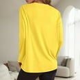 thumbnail image 4 of Telankuip Womens Long Sleeve Oversized T Shirts Basic Solid Color Crewneck Workout Tee Tops 2025 Fall Winter Loose Fit Casual Stylish Workout Clothes Yellow XS, 4 of 6