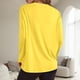 thumbnail image 3 of MHFRRA Camiseta de Manga Larga Oversize de Moda, Informal, Básica, con Cuello Redondo, para Uso Diario. Amarillo, 3 of 5