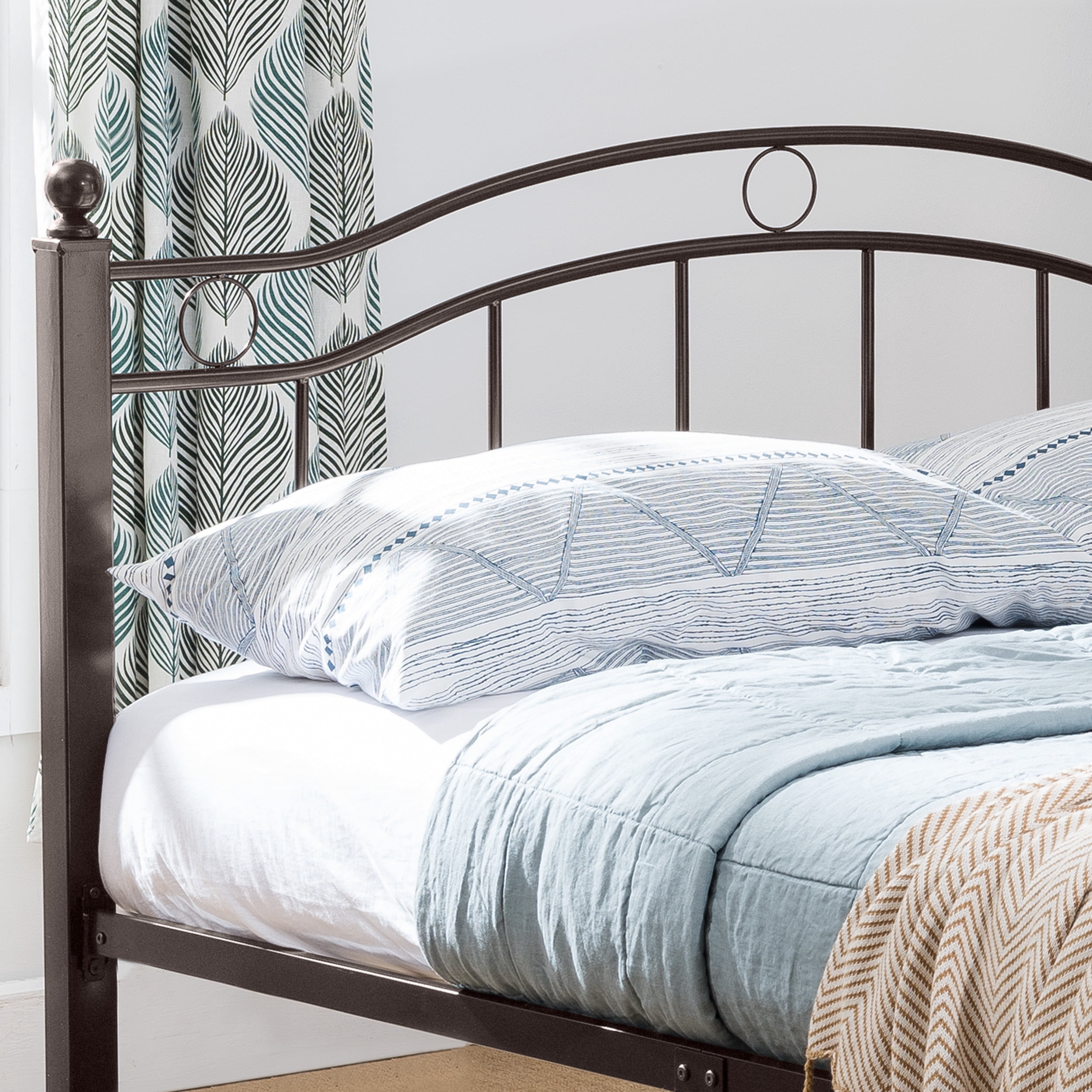 Noble House Yarel Contemporary Iron King Bed Frame, Hammered Copper