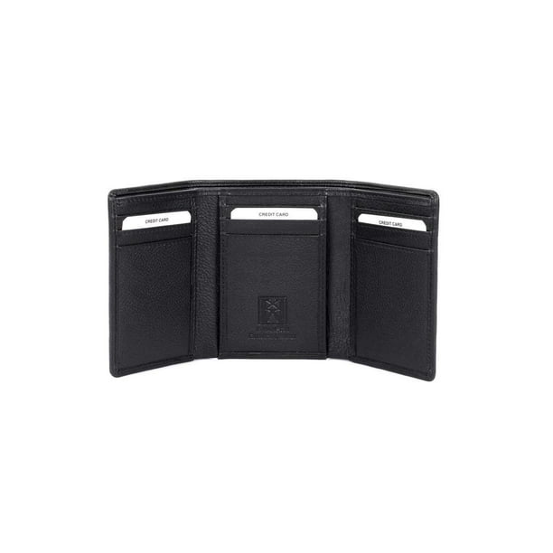 Cartera triple de piel con bloqueo RFID de Karla Hanson para hombre