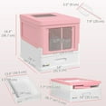 thumbnail image 3 of PawHut Enclosed Cat Litter Box with Scoop, Tray, Top Entry, Foldable, Pink, 3 of 10
