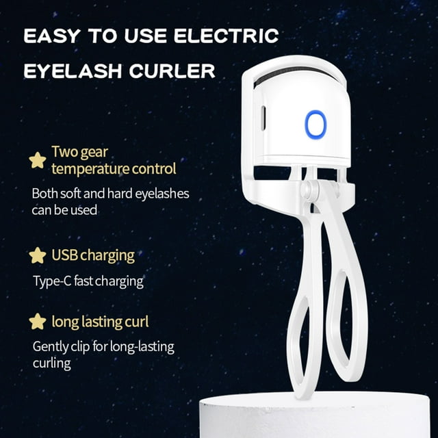 Uklsqma Electrically Heated Eyelash Curler | Usb Rechargeable Heated Mascara Stick | Fast 10-Second Warm-Up | Safe Comfortable Lash Lifting Tool | Portable Compact Eye Black for Natural Long-La