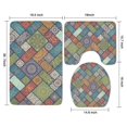 thumbnail image 3 of Multicolor Ethnic Geometric Patchwork Pattern Bathroom Rugs Sets 3 Piece,Toilet Cover Set,Absorbent Non Slip Bathroom Mats Sets with U-Shaped Contour Rug Toilet Rug Set, 3 of 5