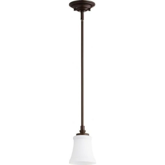 Palmerston Broadway 1 Light Pendant in Bailey Street Home Home Collection Style 5.25 inches Wide By 7 inches High-Oiled Bronze Finish-Satin Opal Glass