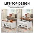 thumbnail image 6 of Alden Design 41" Lift Top Coffee Table with 3 Storage Compartments, White/Oak, 6 of 8