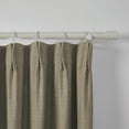 thumbnail image 3 of TWOPAGES 52 W X 108 L Inch Length Curtain Pinch Pleated Header Blackout Drape Linen Blend Drapery for Bedroom, 1 Panel, Oak, 3 of 6
