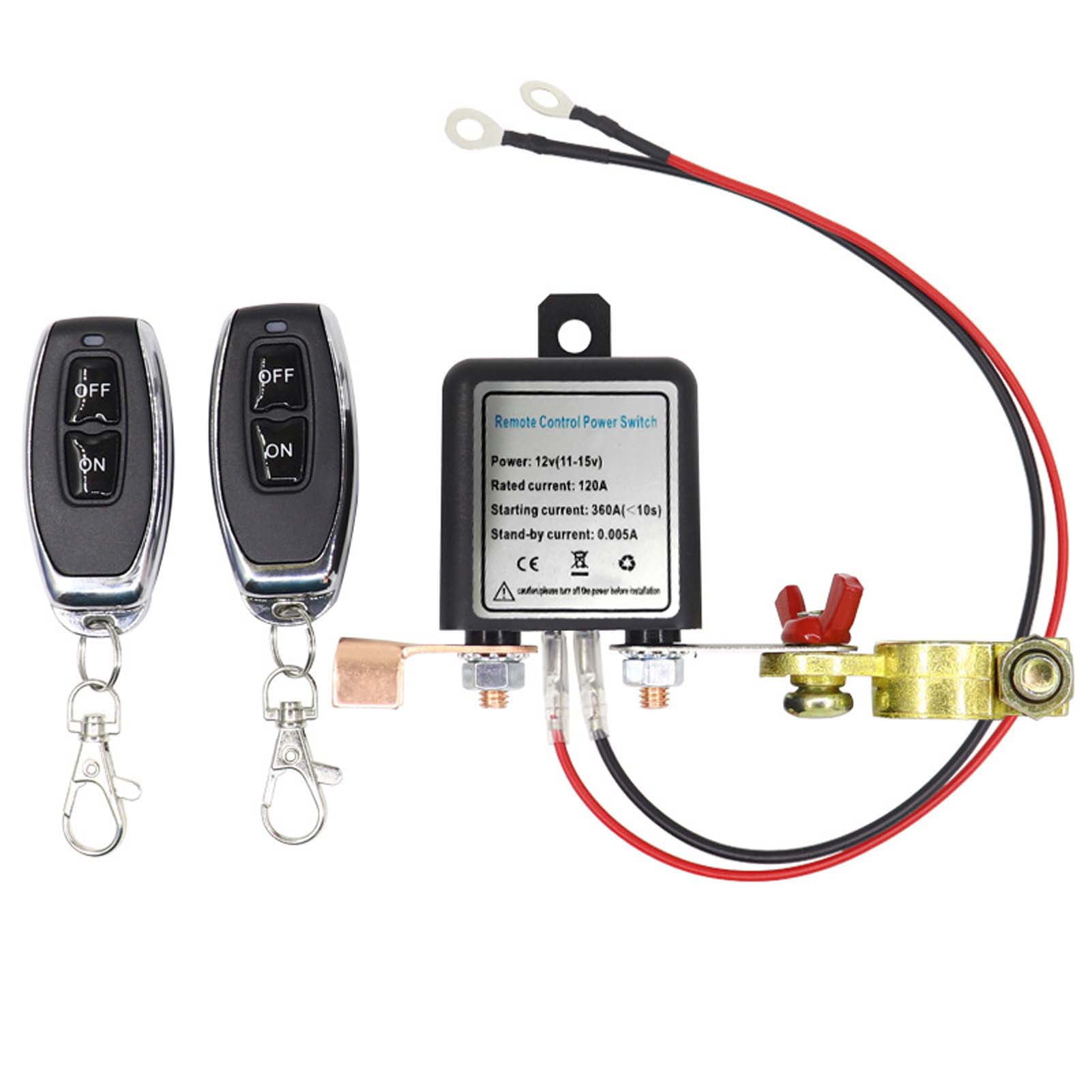 Switch 12 V Car Battery Relay Wireless Remote Battery Disconnect Switch Battery Switch Isolator Power Cut Master Switch With 2 Remote Controllers