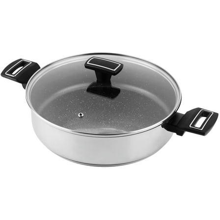 Magefesa Onix 11-Inch Stainless Steel Braiser with Eterna™ Non-Stick Coating, 4.5-Qt Sauté Pan