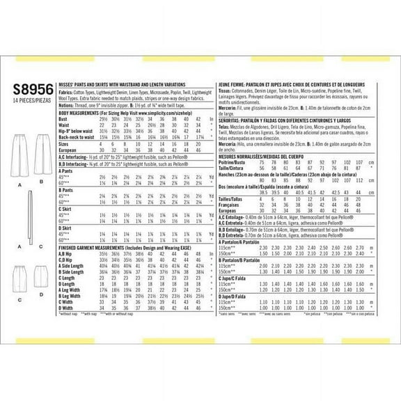Simplicity Patterns 12-14-16-18-20