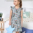 thumbnail image 4 of Fotbe Winter Gnome And Snowman Vestido de Dormir para Niñas de 3 a 10 Años, Mangas Cortas, Estilo Princesa, Pijama Camisón con Mangas Voladas-XX-Large, 4 of 6