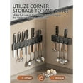 thumbnail image 6 of Wall Mounted Knife Organizer and Utensil Rack, Multi-Functional Storage with Knife Slots Hooks Shelves, Minimalist Carbon Steel Kitchen Organizer Space Saver for Countertops, 6 of 10