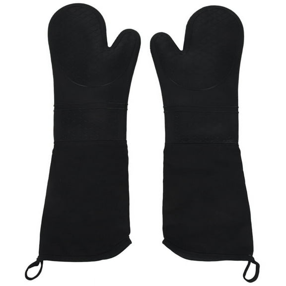1 Pair Professional Silicone Oven Mitts Baking Gloves Elbow Length Heat