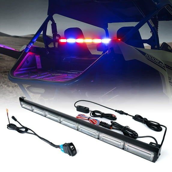 Xprite USA UTV-RSL-G6-RBYBR LZ Series 30 in. Offroad Rear Chase COB LED Strobe Light Bar - RBYBR