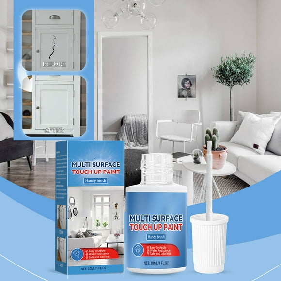 Pintura de reparación para múltiples superficies | 30 ml Relleno de grietas faciales y restaurador de brillo | Madera, Metal, Plástico | Resistente a la intemperie | Cobertura duradera | Fácil