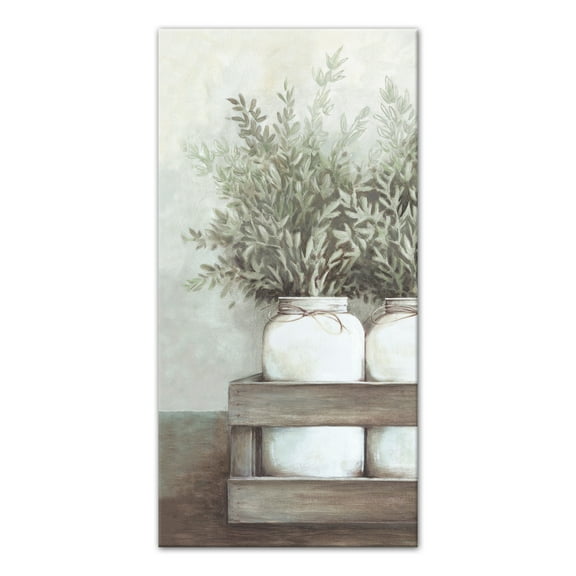 Creative Products Mason Jar Greenery 10x20 Canvas Wall Art
