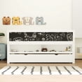 thumbnail image 3 of Twin Size Wood Low Loft Bed with Storage Shelves, Blackboard and Trundle, White(Expected Arrival Time: 3.5), 3 of 6