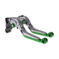 thumbnail image 1 of Palancas de freno y embrague cortas y largas para Kawasaki ZZR600 2005-2009, palanca de freno ajustable de motocicleta, aleación de aluminio, mango de titanio con extremo verde, 1 of 6