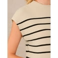 thumbnail image 4 of DARING DIVA Cap Sleeve Sweater Vest Mock Neck Ribbed Knit Pullover Top S Beige, 4 of 7