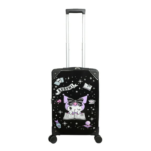 Kuromi Black and Purple 20" Carry-On Suitcase With Wheels And Retractable Handle