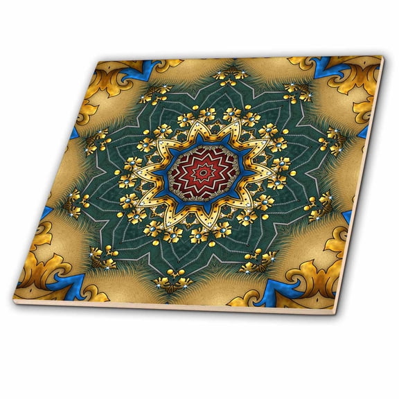 3dRose, Royal Rosette Mandala, 8 Inch Ceramic Tile