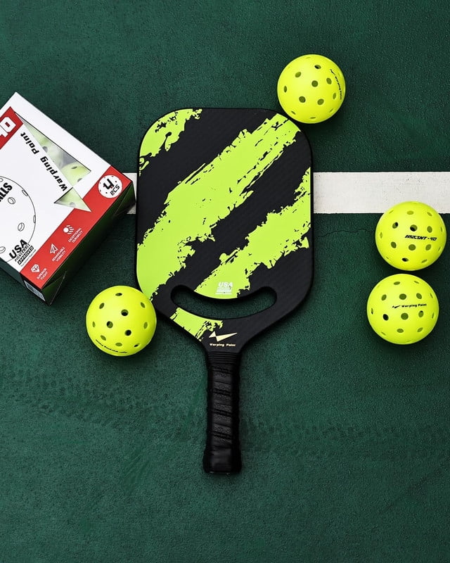 Warping Point Outdoor Pickleball Balls USAPA Approved | 12 Pack | 40 Holes Competition Pickle Balls for Tournament Play | Crack Resistant Pickleball for Beginner Intermediate Pro Player