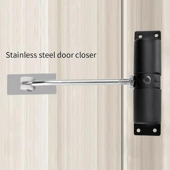 de Resorte Montado, de Puerta de Cierre de Tope Automático Duradera para Puertas Y Puertas Exteriores, Puertas de negro Macarena cierra puertas