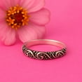 thumbnail image 4 of 925 Sterling Silver Oxidized Platinum Plated Bali Band Women Valentines Day Gifts Ring, 4 of 7