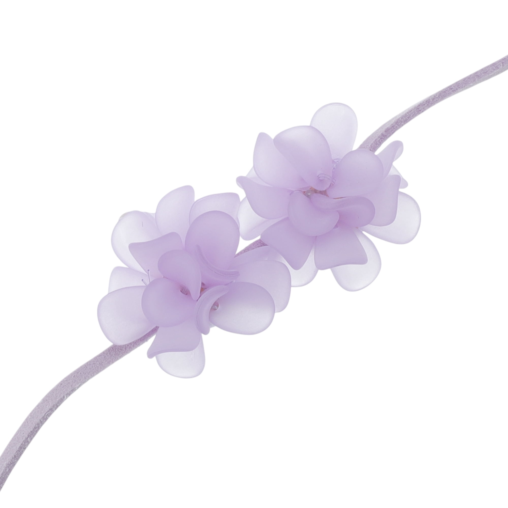 Unique Bargains Adjustable Flower Straps Choker Purple [Adjustable Frosted Flower Straps]