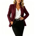 thumbnail image 5 of yeiolnoer Women's Blazers Business Casual Long Sleeve Shirts Button Front Suit Jacket with Pocket for Office(Wine,3X-Large), 5 of 7
