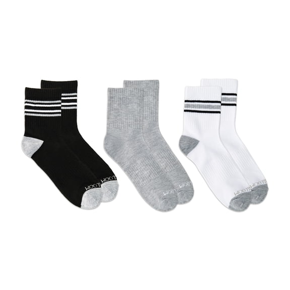 Fruit of the Loom Womens Value Mid Crew Socks, 3-Pack, Sock Sizes 4-10