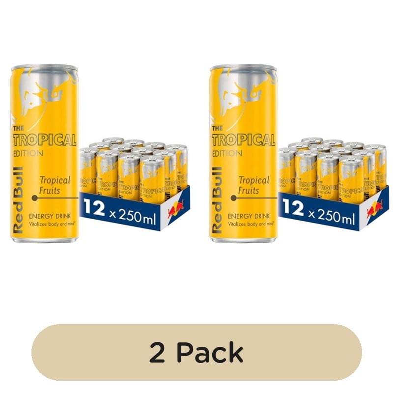 Red Bull Energy Drink Tropical Edition Tropical Fruits 12 x 250ml, British Import (Pack of 2)