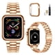thumbnail image 1 of Miohhr Correa De Acero Inoxidable Sólido Compatible Con Apple Watch De 45 Mm, Correa De Metal Con Funda De Tpu Suave Para Iwatch Series 9, 8, 7, 45 Mm, Mujeres Y Hombres, Oro Rosa, 1 of 5