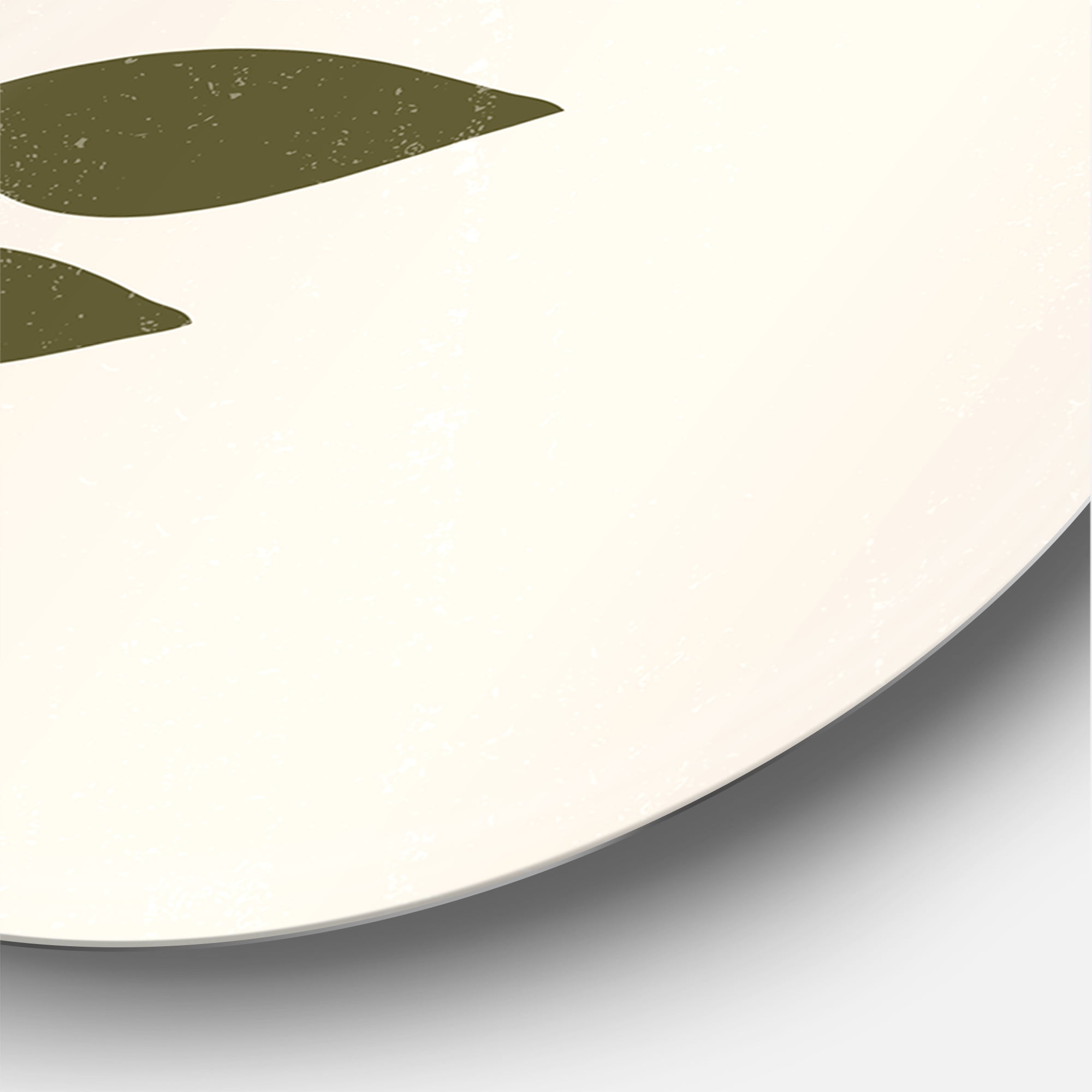 Designart 'Abstract Geometrical Moon and Sun With Leaf V' Modern Circle Metal Wall Art 23x23 - Disc of 23