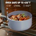 thumbnail image 3 of HLAFRG 3QT Nonstick Saucepan with Lid, Small Pot with Stainless Steel Handle, Easy to Clean, Suitable for All Stoves&Oven Safe, Gradient Purple Pan, Toxin-Free Ceramic Coating, 3 of 5