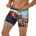 thumbnail image 3 of Rateoe Colorful Travel Luggage Gear Print Men’s Underwear Boxer Briefs Soft Comfortable Underwear Boxer Briefs, Long Leg Briefs,Anti-chafing Boxer Briefs, 3 of 7