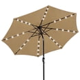 thumbnail image 5 of WLLJOY 9ft Solar Patio Umbrella, Tilt Adjustment LED Outdoor Umbrella with 8 Reinforced Ribs for Garden, Backyard, Pool, Khaki, 5 of 11
