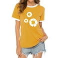 thumbnail image 1 of T-shirt d'Été Imprimé Floral à Manches Courtes et Col Rond pour Femmes, 1 of 3