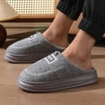 thumbnail image 5 of Zapatillas de algodón de invierno para hombre, zapatillas de algodón de suela gruesa de terciopelo, antideslizantes, para interiores, talla extra grande, novedad de 2024, 5 of 5