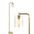 thumbnail image 1 of Brightech Elizabeth Industrial Floor Lamp with Glass Shade and Edison Bulb, Gold, 1 of 6
