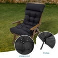 thumbnail image 3 of JIAN YA NA Adirondack Chair Cushion, Waterproof Indoor Outdoor High Back Rocking Chair Mat Seat Pad, 49.2''L x 21.6''W x 3''T, Black, 2 Count, 3 of 10