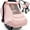 Pink, variant on Baby Car Seat Cover for Summer,100% Organic Cotton Carseat Cover for Babies,Infant Car Seat Cover Canopy for Boys& Girls, Lightweight & Breathable (Gray)
