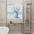 thumbnail image 4 of Wall Art Prints, Blue Coastal Framed Canvas Prints for Bedroom Living Room Bathroom Office, Summer Ocean Sea Flowers Vases Starfish Gallery Wrap Wall Art Poster for Gifts Home Decor 8"x8", 4 of 9
