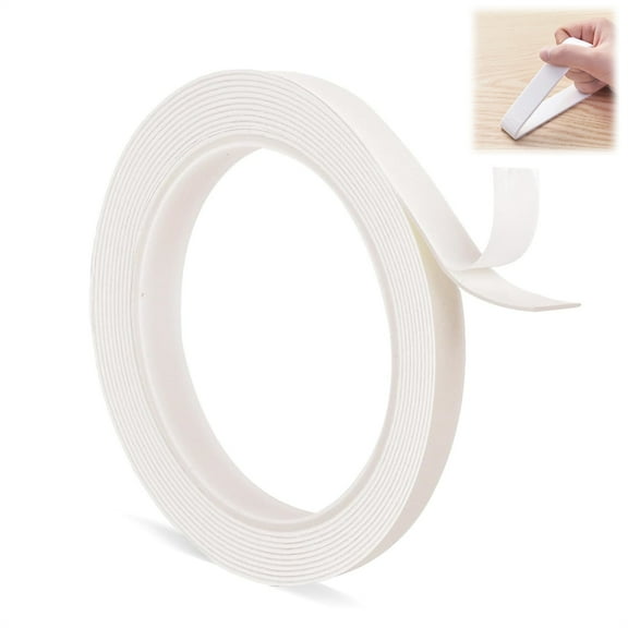 GIXUSIL 1 Roll Thick Double Sided Foam Tape,9.8ft Heavy Duty Mounting Tape,Plastic Adhesive Seal Tape,Removable Weatherproof Tape Strips,for Home Office Decorative and Trim (10mm)