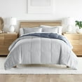 thumbnail image 3 of Noble Linens 3-Piece Stone & Light Gray Reversible Down Alternative Comforter Set, King/Cal King, 3 of 12