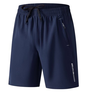 ASDFVBKG Mens Athletic Workout Shorts with Pockets 5"/7"/9" Lightweight Quick Dry Gym Basketball Running Shorts for Men Blue M