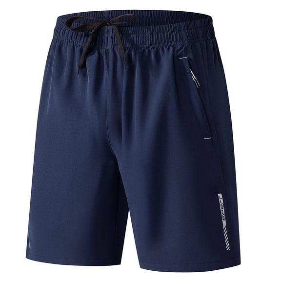 ASDFVBKG Mens Athletic Workout Shorts with Pockets 5"/7"/9" Lightweight Quick Dry Gym Basketball Running Shorts for Men Blue M
