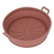 thumbnail image 5 of Revestimiento de silicona para freidora plegable, apto para uso alimentario, resistente a altas temperaturas, redondo, color marrón, diámetro 21 cm., 5 of 14