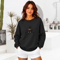thumbnail image 4 of Funny Halloween Sweatshirts for Women Spooky Vibes Only Crewneck Fall Outfits Cute Ghost Graphic Tops for Autumn, 4 of 6